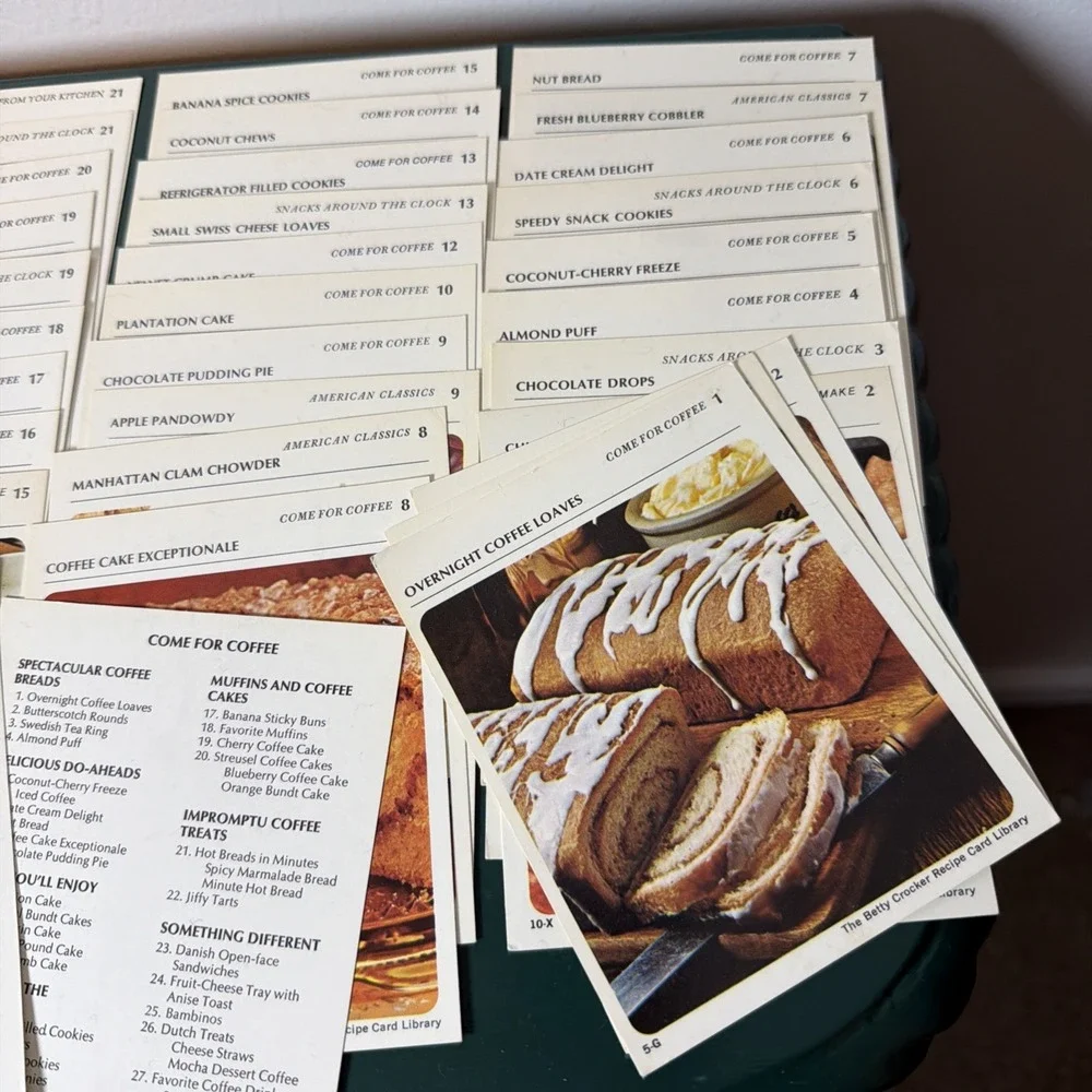 Vintage Betty Crocker Come For Coffee Recipe Cards Desserts Appetizers 1971
